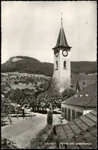 Ansichtskarte Sissach Kirche und Sissacherfluh 1950