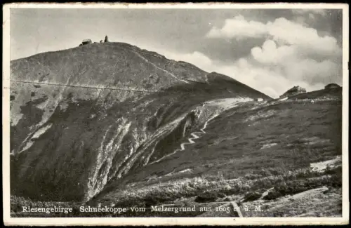 Krummhübel Karpacz Schneekoppe vom Melzergrund aus, Riesengebirge 1937