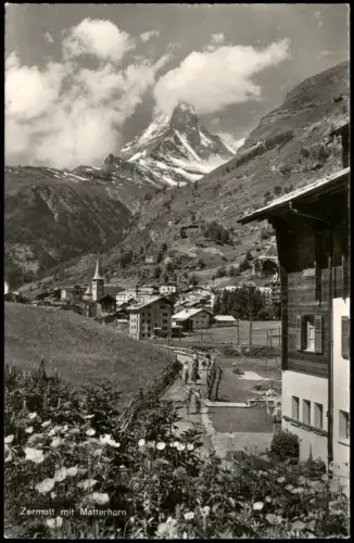 Ansichtskarte Zermatt Blick auf Zermatt mit Matterhorn 1940