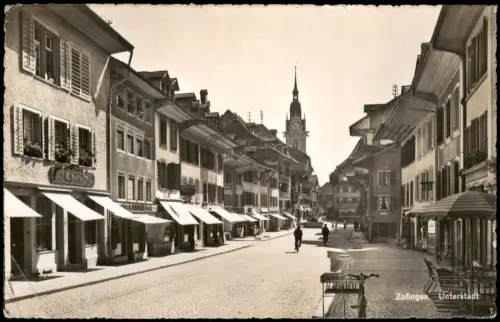 Ansichtskarte Zofingen Blick in die Unterstadt mit Stiftsturm 1955