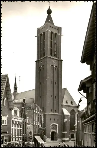 Postkaart Schijf St. Martinus-Kirchturm, Venlo 1955