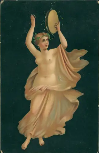 Tảnzerin mit Tamburin Menschen / Soziales Leben - Erotik (Nackt - Nude) 1912