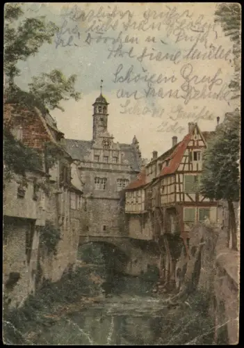 Ansichtskarte Marktbreit Malerwinkel mit Rathaus, Marktbreit 1917