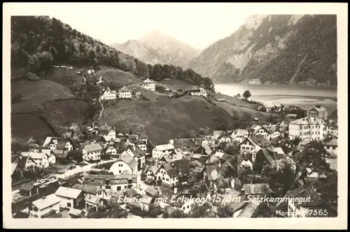 Ansichtskarte Ebensee Ortsansicht Ebensee mit Erlakogel 1935