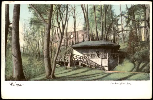 Ansichtskarte Weimar Borkenhäuschen im Park an der Ilm 1905