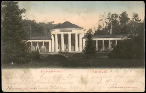 Postcard Marienbad Mariánské Lázně Ferdinandbrunnen 1904