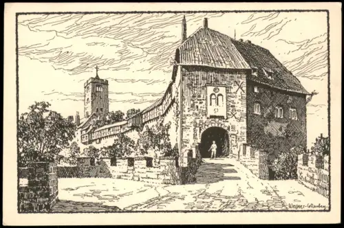 Ansichtskarte Eisenach Eingang zur Wartburg 1915
