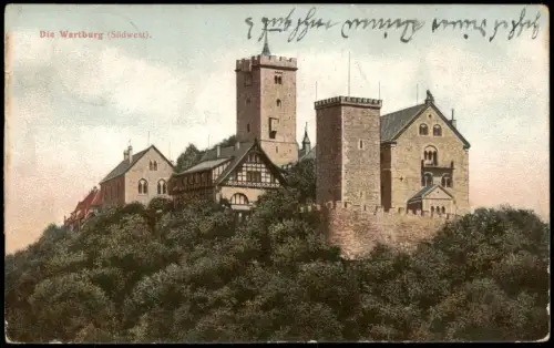 Ansichtskarte Eisenach Die Wartburg (Südwest) 1908