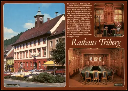 Ansichtskarte Triberg im Schwarzwald Rathaus (Chronik-Karte) 1980