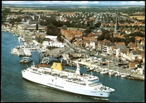 Ansichtskarte Travemünde-Lübeck Luftbild Hafen und Gedser Fähre 1981