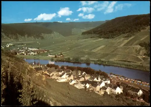 Ansichtskarte Valwig a.d. Mosel Moselschleife mit Valwig und Ernst 1970