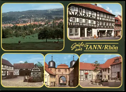 Ansichtskarte Tann (Rhön) Mehrbildkarte mit 5 Ortsansichten 1980