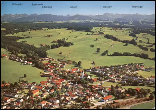 Betzigau Allgäu Luftaufnahme Luftbild Totale v. Flugzeug aus 1980