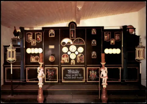 Baierbach WELT UHR erbaut von Josef Greẞ Im Besitz Weinstube zum Gocklwirt 1970