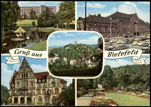 Ansichtskarte Bielefeld Mehrbildkarte mit 5 Stadtteilansichten 1965