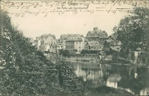 Ansichtskarte Kassel Die Fulda und Unterneustadt 1908