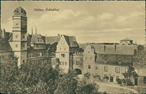 Ansichtskarte Köthen Schloßhof 1916