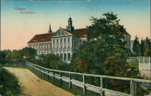 Postcard Glogau Głogów Justizgebäude 1932