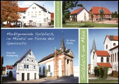 Sulzbach Mehrbildkarte u.a. Rathaus, Haus der Begegnung, Braunwarthsmühle 2000