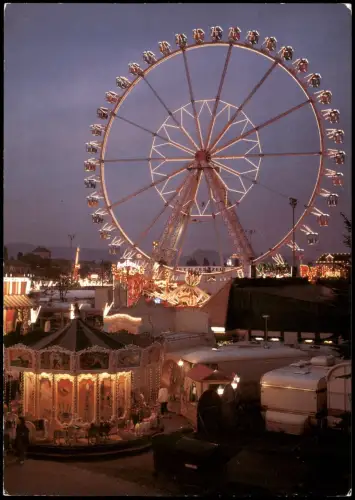 Ansichtskarte Cannstatt-Stuttgart Cannstatter Wasen Volksfest Riesenrad 1990