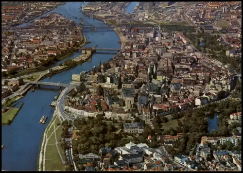 Ansichtskarte Hamburg Luftbild Luftaufnahme Stadt-Zentrum City 1985