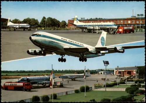 Bremen Flughafen Airport Flugzeuge Lufthansa u. Pan American 1965