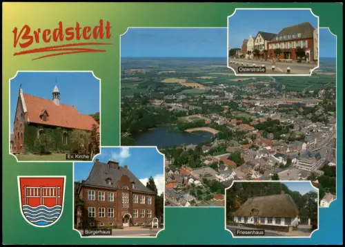 Ansichtskarte Bredstedt Mehrbildkarte Ortsansichten und Luftaufnahme 2000