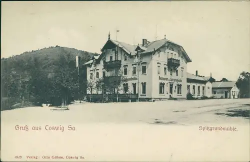 Ansichtskarte Coswig (Sachsen) Spitzgrundmühle. 1911