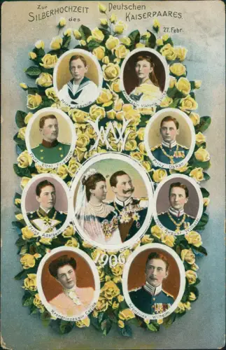 Silberhochzeit des Deutschen Kaiserpaares Adel Monarchie Stammbaum 1906