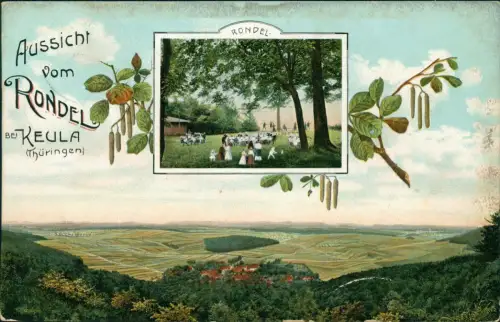 Ansichtskarte Keula Thüringen-Helbedündorf 2 Bild Stadt und Rondel 1911