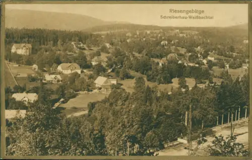 Postcard Schreiberhau Szklarska Poręba Weißbachtal Bromogold 1921 Gold