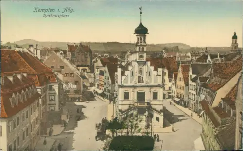 Ansichtskarte Kempten (Allgäu) Rathausplatz 1909