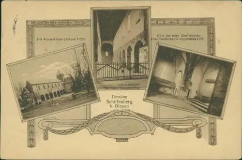 Ansichtskarte Gießen 3 Bild Alte Klosterkirche Domäne 1917