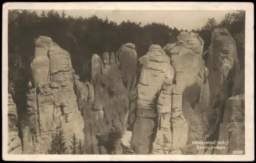 Jitschin (Gitschin) Jičín Prachovské skály: Skalní město 1930