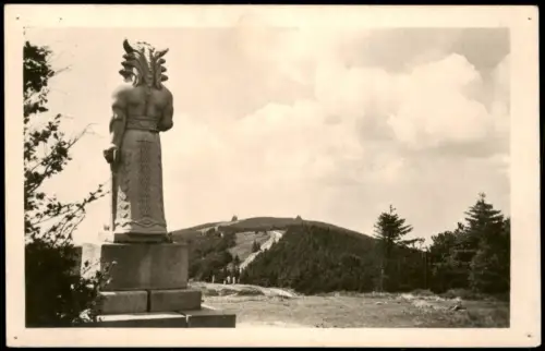 Rosenau Rožnov pod Radhoštěm Radegast-Statue auf dem Berg Radhošť, Beskiden 1960
