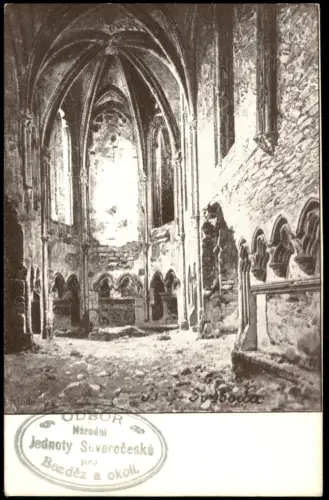 Postcard Schloßbösig Bezděz Burgkapelle der Burg Bezděz 1915