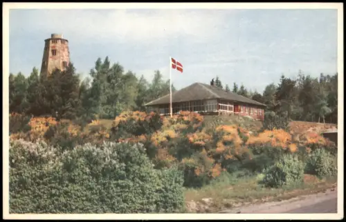 Postcard Faaborg Restaurant Skovlyst mit Aussichtsturm 1940