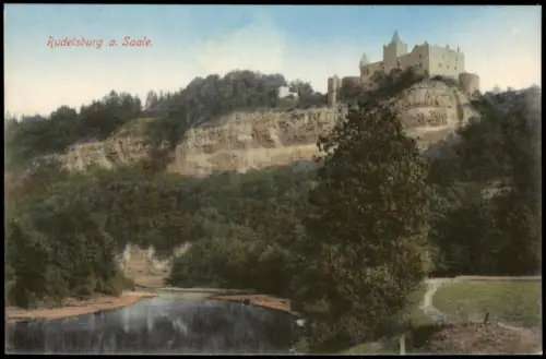 Ansichtskarte Saaleck-Bad Kösen Rudelsburg und Saalepartie 1912