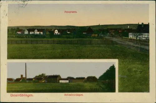 Ansichtskarte Röblingen am See Schachtanlagen. Panorama. 2 Bild 1912