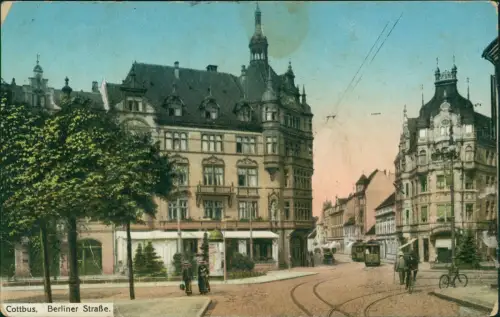 Ansichtskarte Cottbus Berliner Strasse 1915