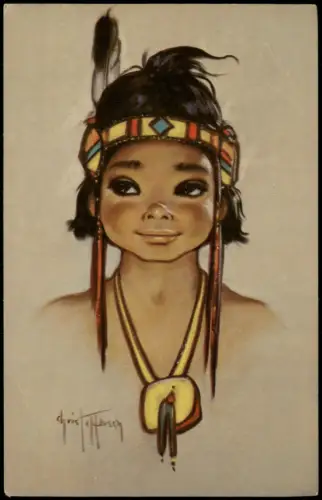 Kanada (allgemein) Falling Rain - Porträt eines indigenen Kindes 1970