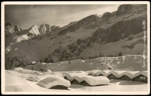 Ansichtskarte Tschagguns Lindauer Hütte mit Sporer Alp im Winter 1983