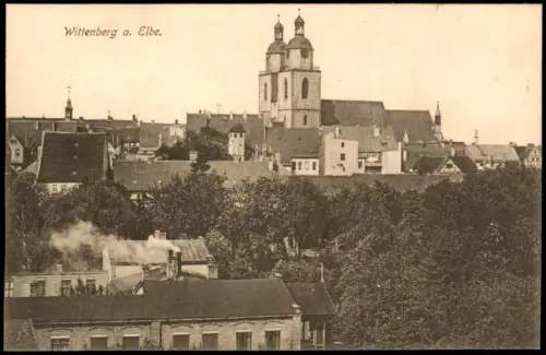 Ansichtskarte Lutherstadt Wittenberg Blick über die Stadt 1912