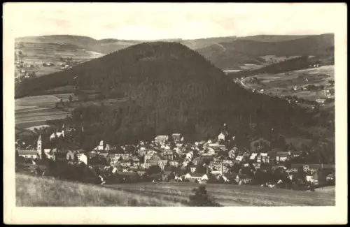 Postcard Graslitz Kraslice Panorama von Kraslice mit Hausberg 1955