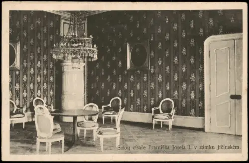 Jitschin (Gitschin) Jičín Salon Kaiser Franz Joseph I. im Schloss Jičín 1915
