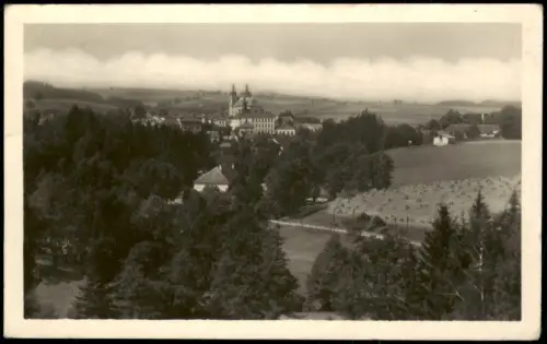Postcard Bistrau Bystré u Poličky Panorama-Ansicht mit Pfarrkirche 1953