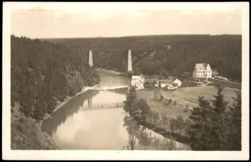 Postcard Tscherwena-Jetětice Eisenbahnbrücke über die Moldau 1940