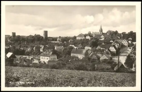 Ansichtskarte Kohren-Sahlis Stadt und Straßenblick - Fotokarte 1928