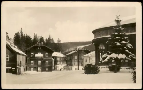 Karlsbrunn Karlova Studánka Winterliche Ansicht der Kurhäuser 1960
