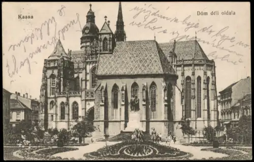 Postcard Kaschau Košice (Kassa) Elisabethdom, Südseite 1915